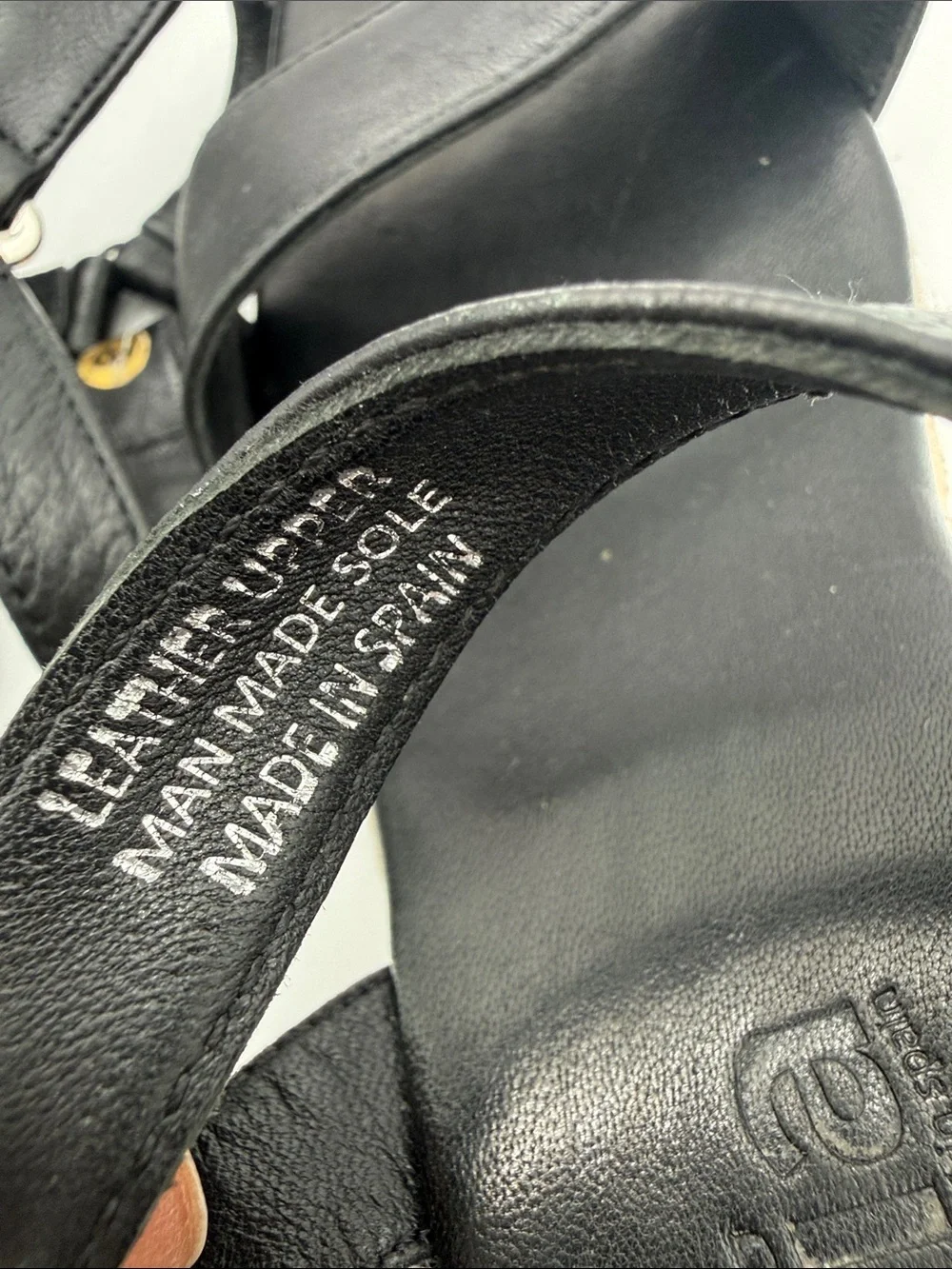 Jutelia Black Espadrille Wedge Sandals - Women 8 leather upper casual office Y2K
